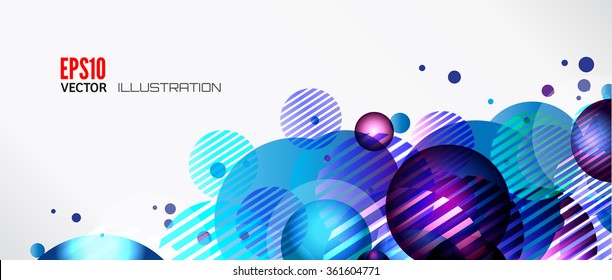 Abstract background with round elements. Vector illustration.