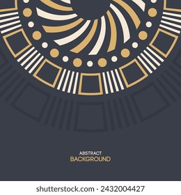Abstract background with round ethnic ornament. Applicable for covers, placards, posters, brochures, flyers, banner designs. Creative design elements. Vector color illustration. Beige, brown colors.
