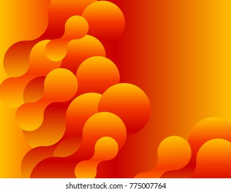 Abstract background. Round figures on an orange background