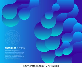 Abstract background. Round figures on a blue background.