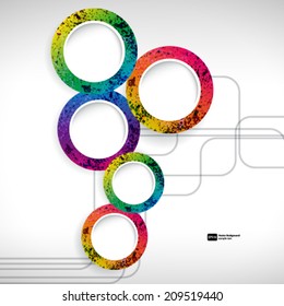 abstract background with round frames.