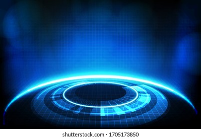 abstract background of round futuristic technology user interface screen hud