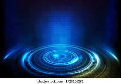 abstract background of round futuristic technology user interface screen hud