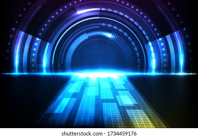 abstract background of round futuristic technology user interface screen hud