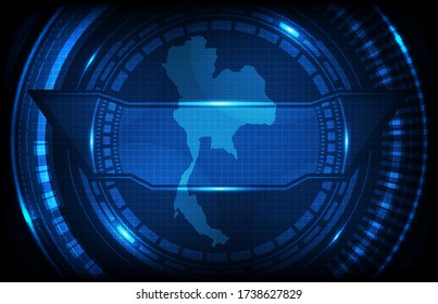 abstract background of round futuristic technology user interface screen hud