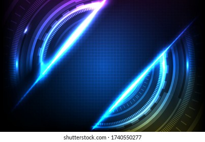 abstract background of round futuristic technology user interface screen hud