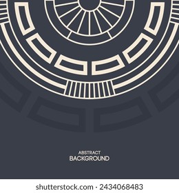 Abstract background with round geometric ornament. Applicable for covers, placards, posters, brochures, flyers, banner designs. Design elements. Vector color illustration.