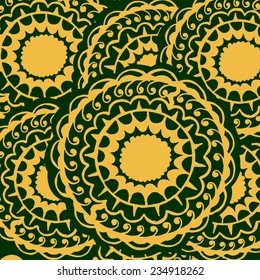 Abstract background with round gold pattern. Vector illustration