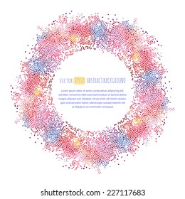 Abstract background with a round mosaic frame.