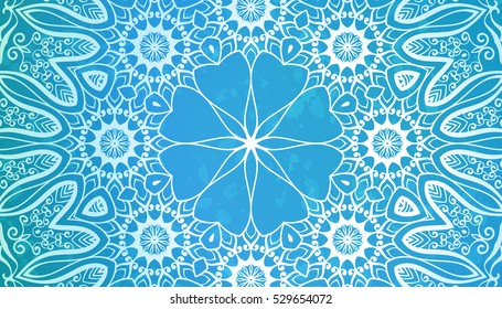 Abstract background, Round ornament texture blue color.