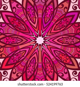 Abstract background; Round ornamental texture magenta color