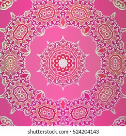 Abstract background, Round ornamental texture magenta color