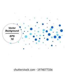 Abstract background With round randomly placed blue circles. Design element for decoration of a banner, poster, template and other material