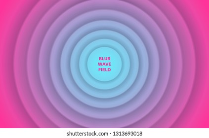 Abstract background with round ripple field. Modern volumetric template for design. Vector