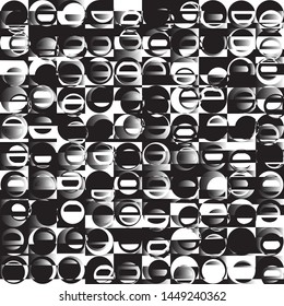 Abstract background with round shapes of different shades of gray, black and white. Vector graphics
