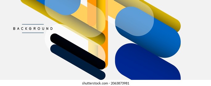 Abstract background. Round shapes, lines compositions on grey backdrop. Vector illustration for wallpaper banner background or landing page