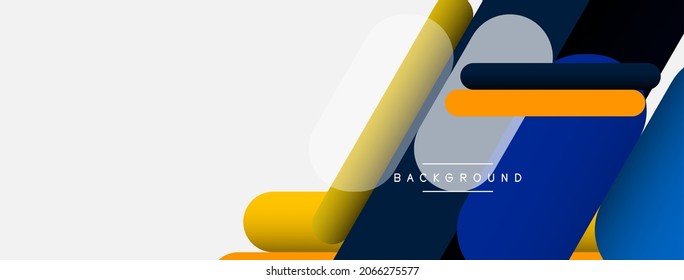 Abstract background. Round shapes, lines compositions on grey backdrop. Vector illustration for wallpaper banner background or landing page
