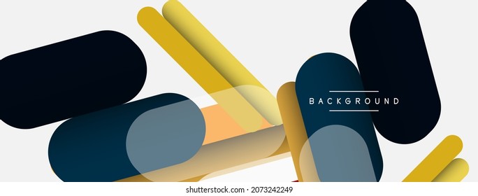 Abstract background. Round shapes, lines compositions on grey backdrop. Vector illustration for wallpaper banner background or landing page