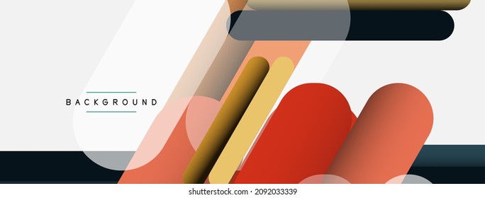 Abstract background. Round shapes, lines compositions on grey backdrop. Vector illustration for wallpaper banner background or landing page
