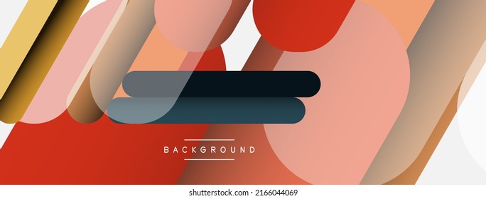 Abstract background. Round shapes, lines compositions on grey backdrop. Vector illustration for wallpaper banner background or landing page