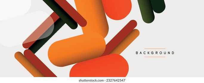 Abstract background. Round shapes, lines compositions on grey backdrop. Vector illustration for wallpaper banner background or landing page