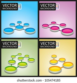 Abstract Background Round Stands Collection Set