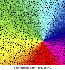 Abstract background. Round with stipple effect. Mosaic abstract composition. Rhythmic colorful round tiles. EPS10 with transparency. Decorative shapes. Spectrum background. Colorful round particles