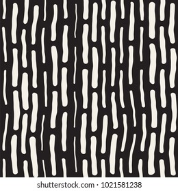 Abstract Background With Rounded brush strokes. Monochrome Hand Drawn Texture With Wavy Lines. Doodle Vector Seamless Pattern.