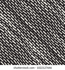 Abstract Background With Rounded brush strokes. Monochrome Hand Drawn Texture With Wavy Lines. Doodle Vector Seamless Pattern.