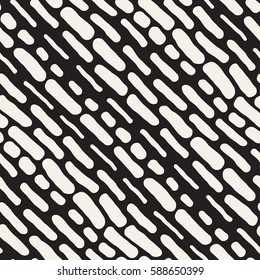 Abstract Background With Rounded brush strokes. Monochrome Hand Drawn Texture With Wavy Lines. Doodle Vector Seamless Pattern.