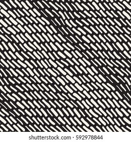 Abstract Background With Rounded brush strokes. Monochrome Hand Drawn Texture With Wavy Lines. Doodle Vector Seamless Pattern.