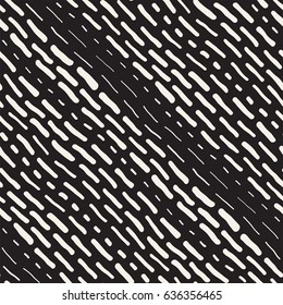 Abstract Background With Rounded brush strokes. Monochrome Hand Drawn Texture With Wavy Lines. Doodle Vector Seamless Pattern.