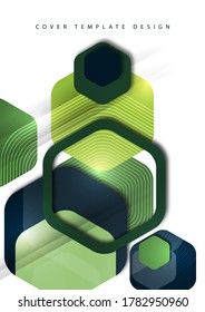 Abstract background of rounded colored hexagons. Business presentation template. Modern geometric design. Vector illustration.