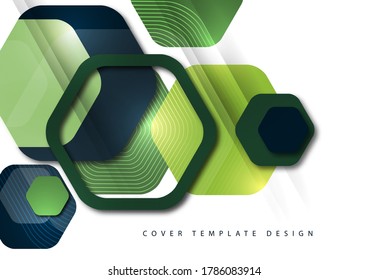 Abstract background of rounded colored hexagons. Business presentation template. Modern geometric design. Vector illustration.