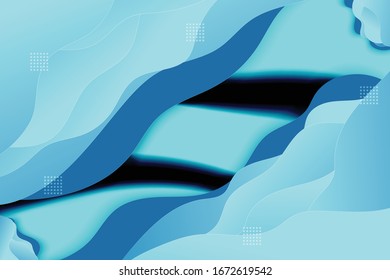 Abstract background rounded shape vector wave color blue