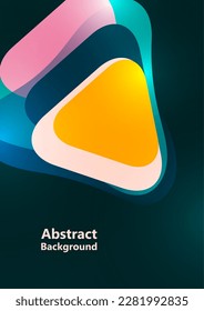 Abstract background from rounded triangles overlapping each other. Geometric trendy template. Vector illustration for wallpaper, banner, background, postcard, book illustration, landing