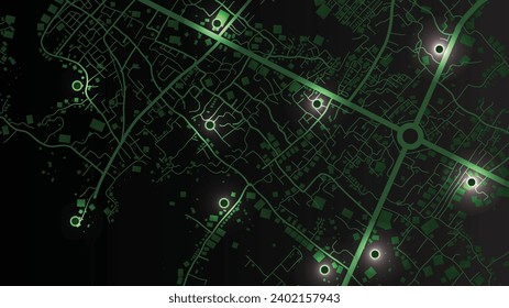 abstract background of route navigation location map with construction building