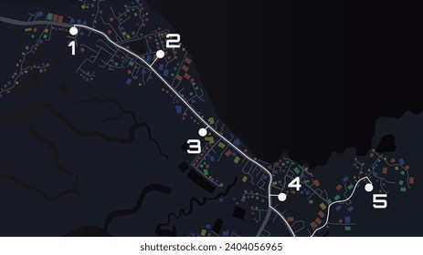 abstract background of route navigation location map with number