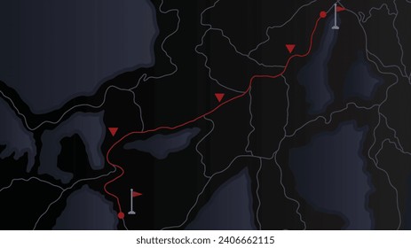 abstract background of route navigation racing track location map