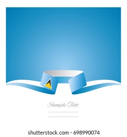 Abstract background Saint Lucia flag ribbon