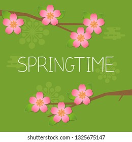 abstract background with sakura blossoming branches