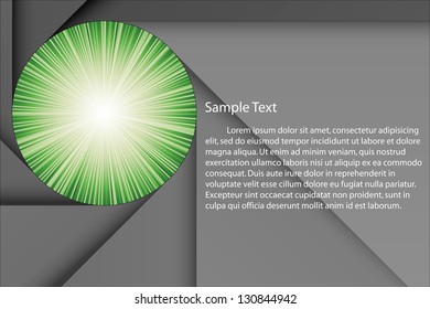 abstract background for sample text with burst circle : black&green