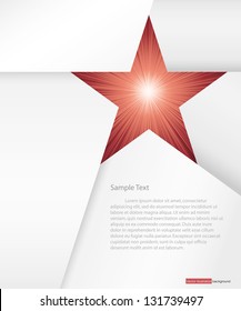 abstract background for sample text with burst in star space: white&red