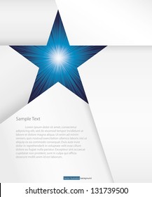 abstract background for sample text with burst in star space: white&blue