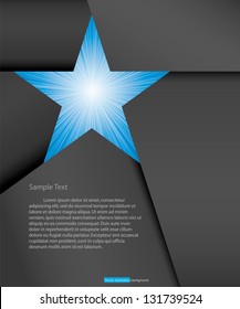 abstract background for sample text with burst in star space: black&light blue