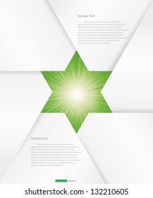 abstract background for sample text with burst in the center :star shape : white&green