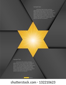 abstract background for sample text with burst in the center :star shape : black&orange