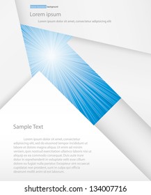 abstract background for sample text with burst in arrow space: white&light blue