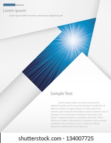 abstract background for sample text with burst in arrow space: white&blue