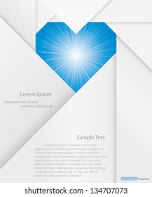 abstract background for sample text with burst in heart space: white&blue